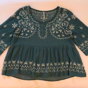 Free People Embroidered Top